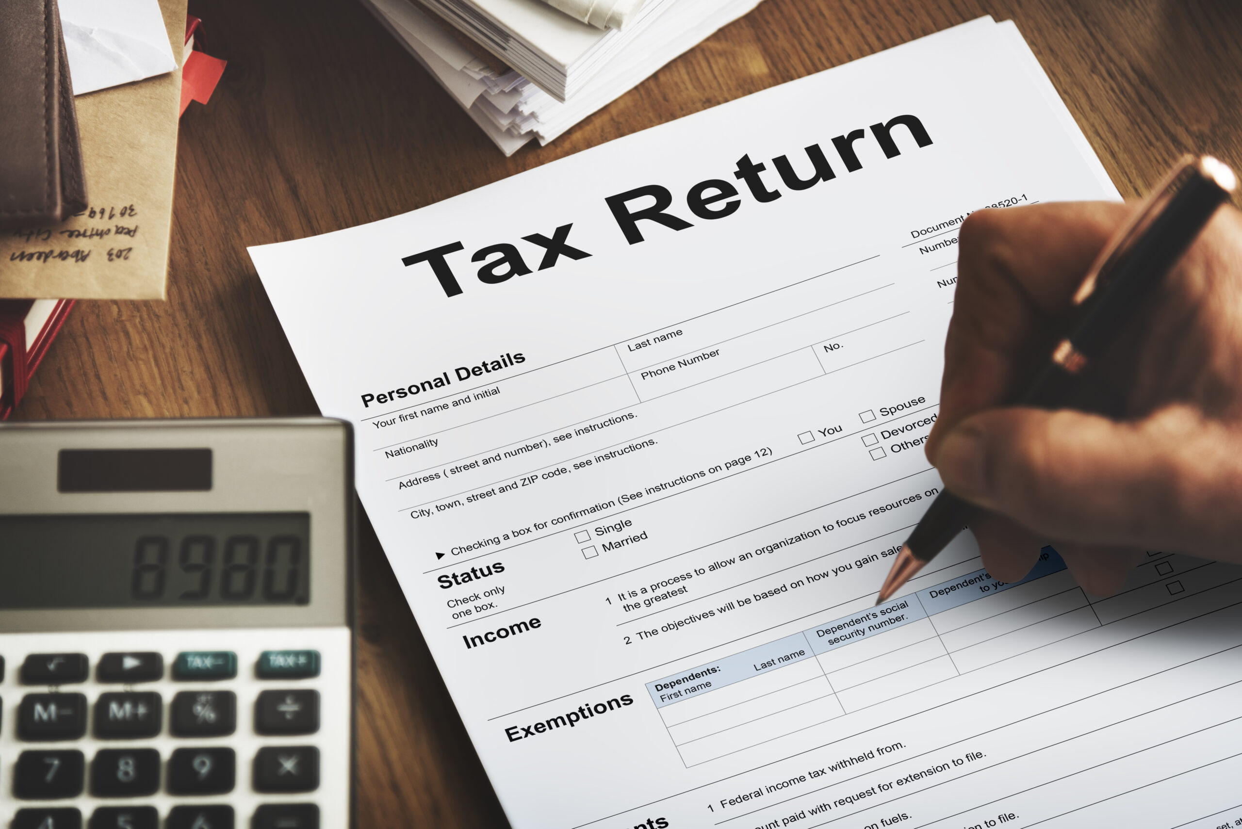 Income Tax Return Deduction Refund Concept